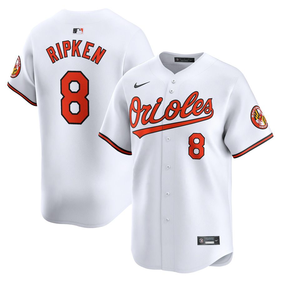 Men Baltimore Orioles #8 Cal Ripken Jr. Nike White Home Limited Player MLB Jersey